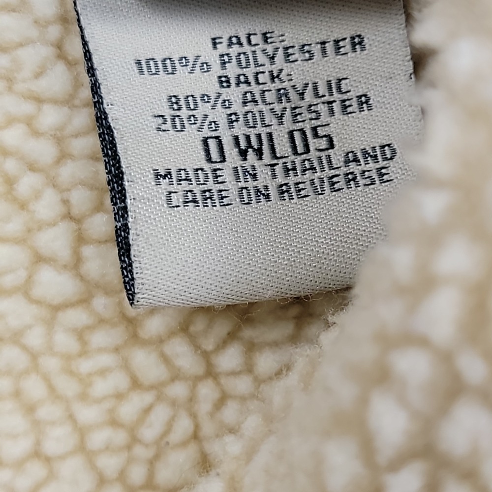 Vtg LL Bean Sherpa Lined Womens Faux Suede Shearling Jacket Coat Tan Brown Sz M - Picture 4 of 15